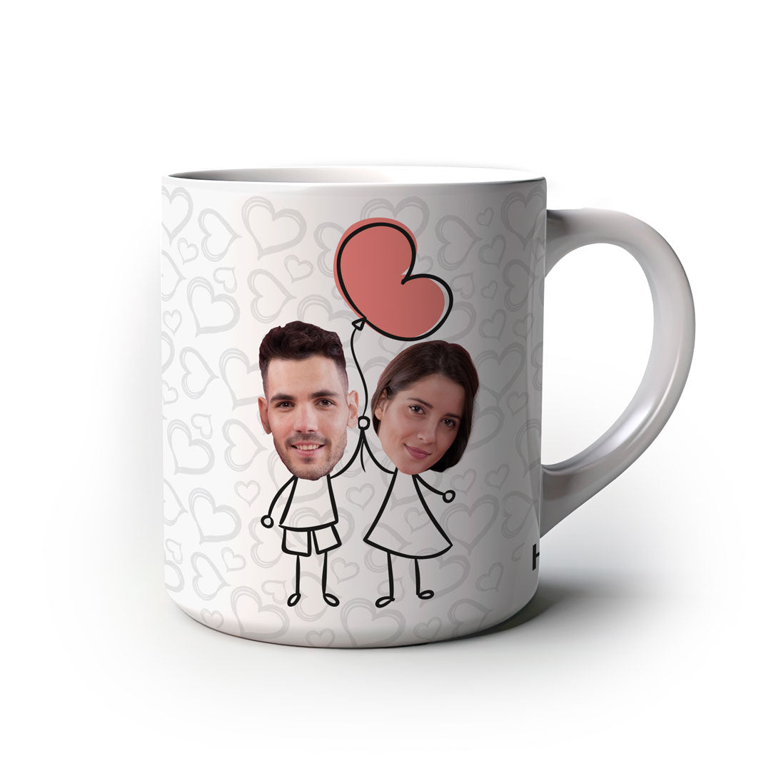 Caneca Personalizada Casal Balão frente