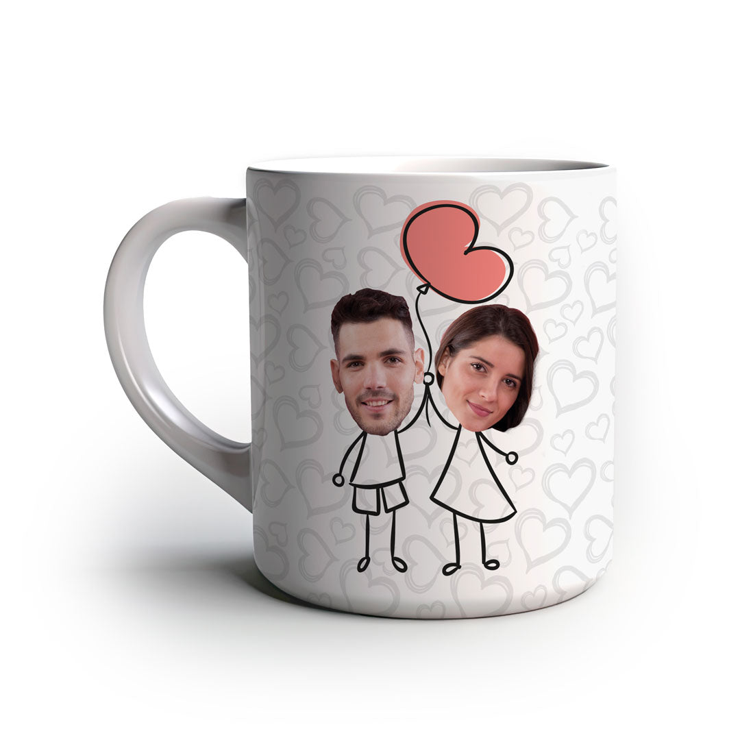 Caneca Personalizada Casal Balão verso