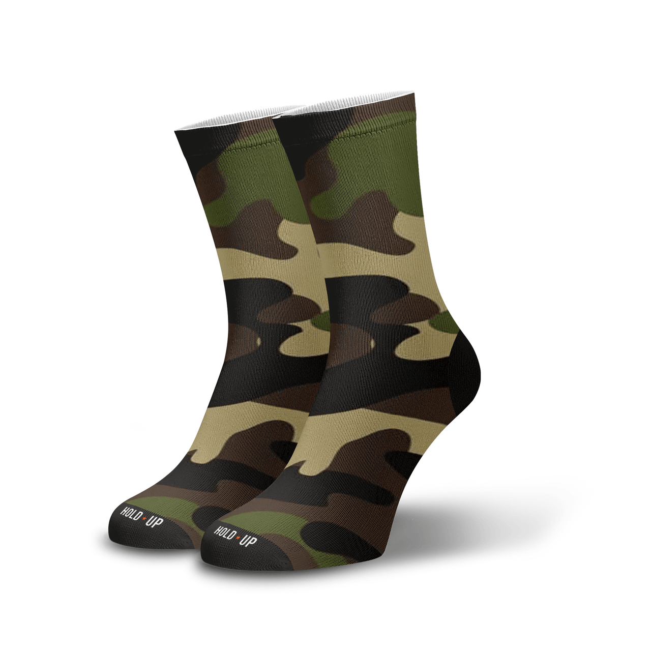 Meia Cano Alto Estampada Camuflado Verde p1