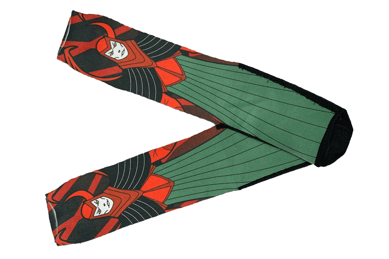 Meia Cano Alto Estampada Caverna do Dragão Vingador cruzado