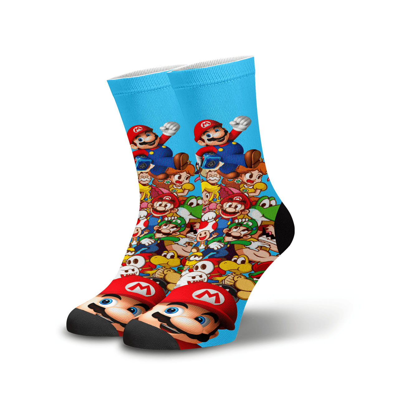 Meia Cano Alto Estampada Mario p1