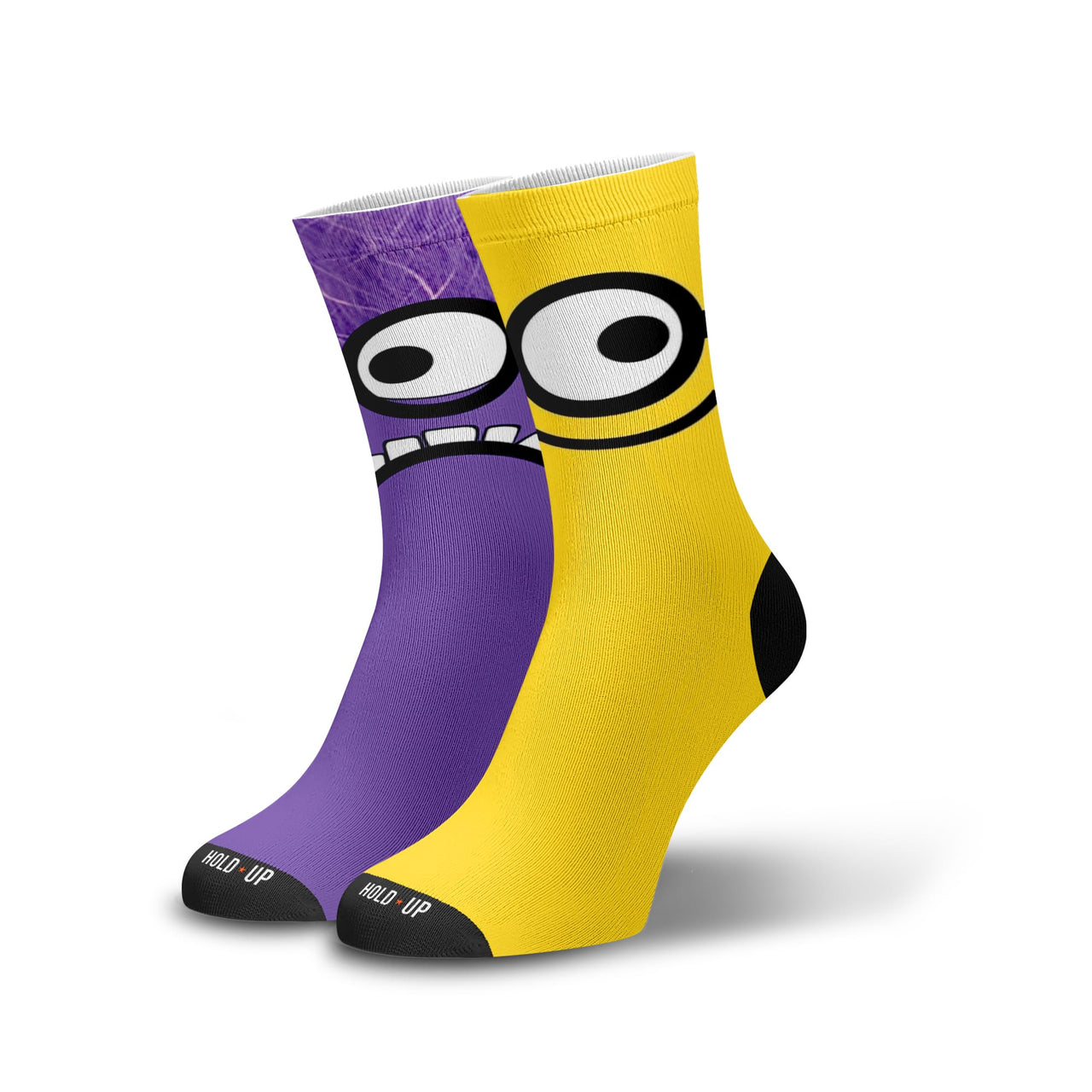 Meia Cano Alto Estampada Minions Roxo p1