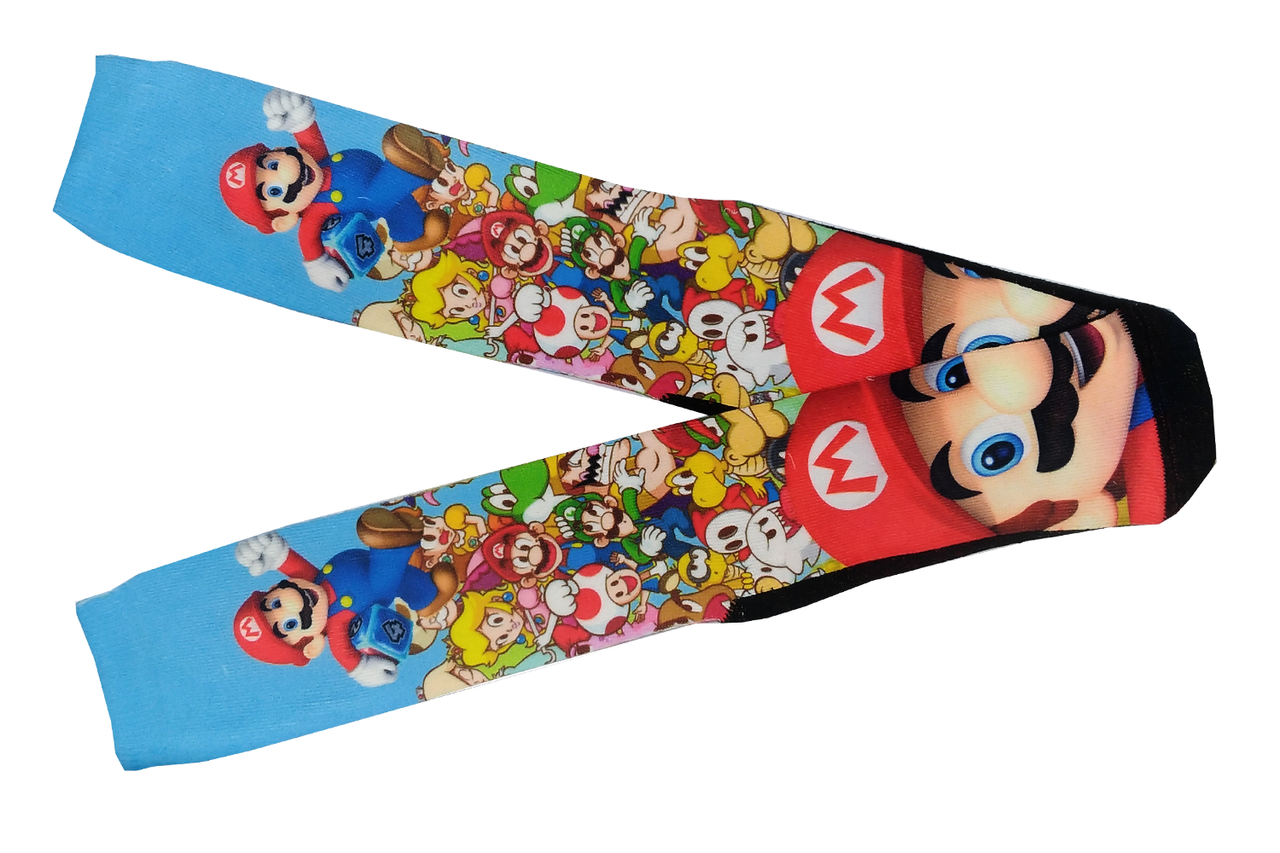 Meias de Cano Alto Estampadas com Mario cruzado