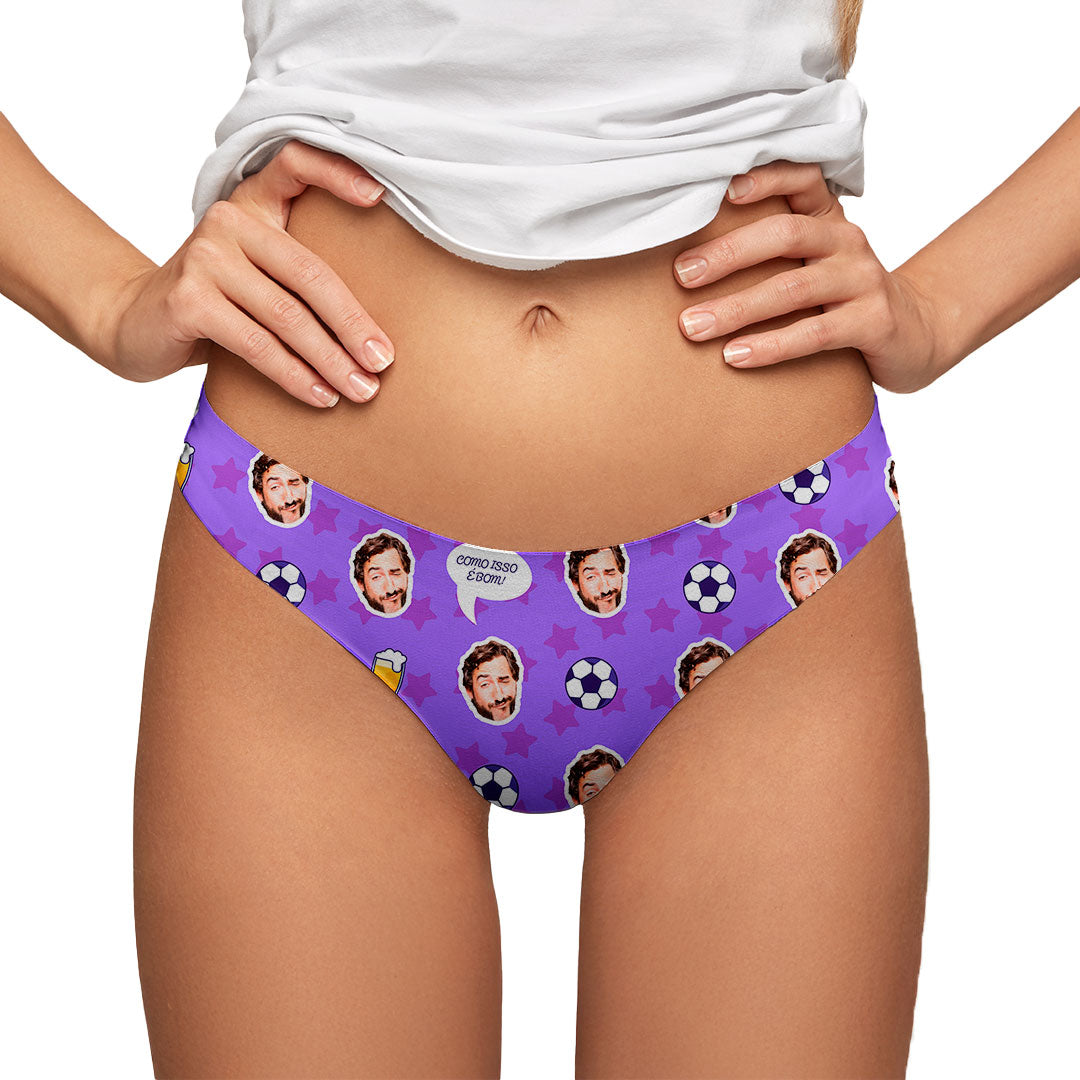 Calcinha Personalizada Como isso é bom Roxa