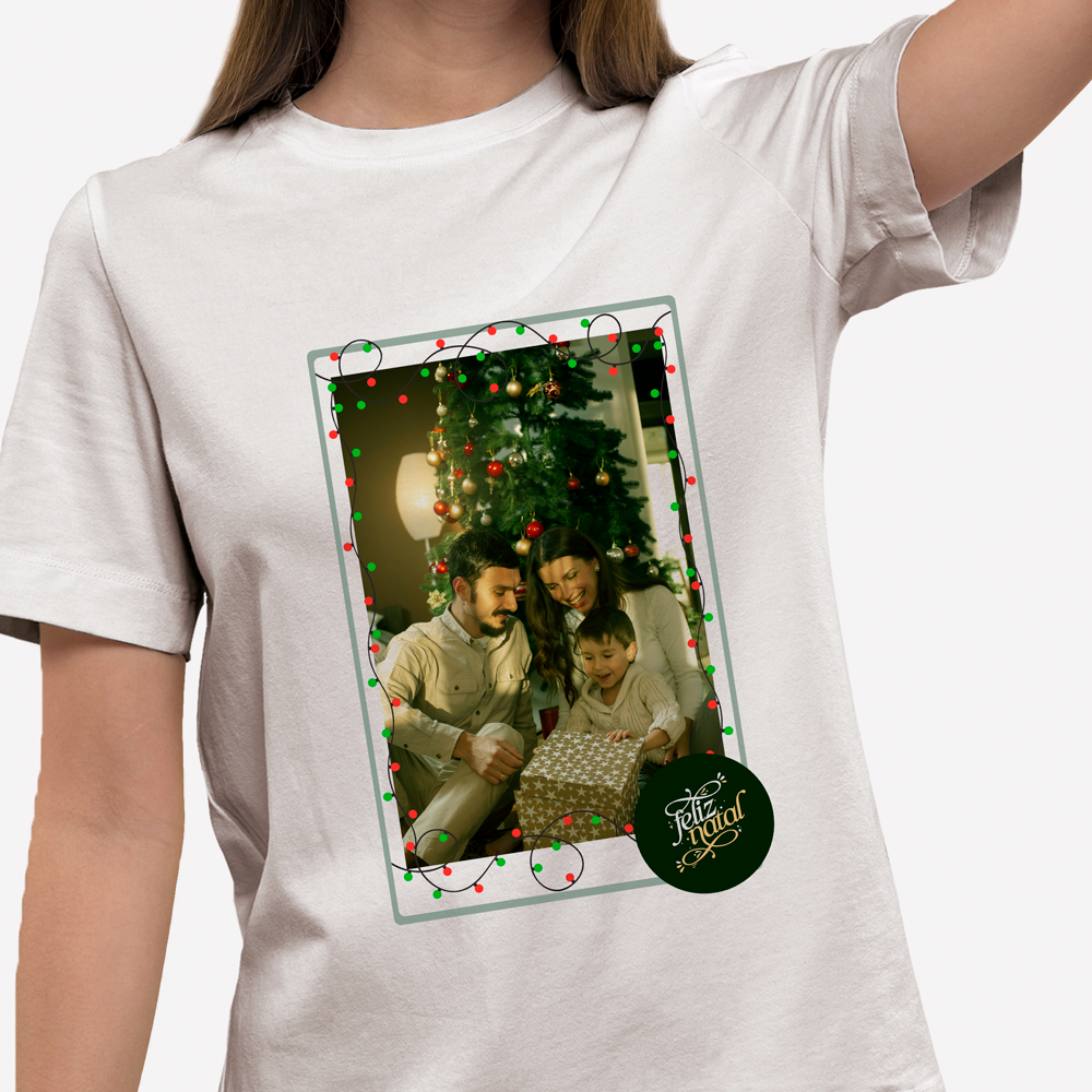 Camiseta Personalizada Foto de Natal