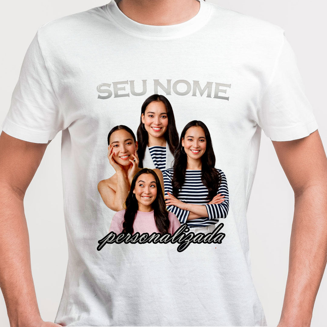 Camiseta Personalizada Vintage, Silver branca