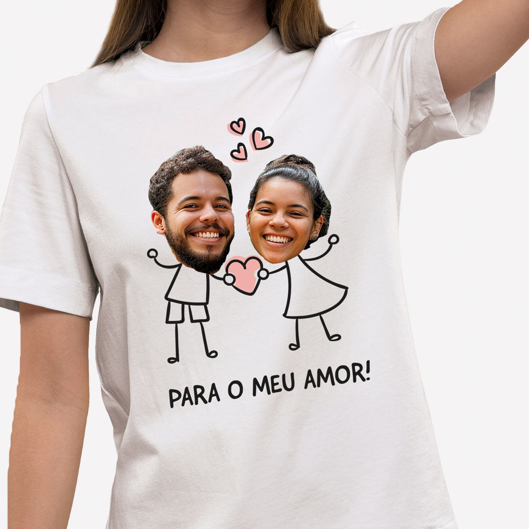 Camiseta Personalizada Para o Meu Amor branca