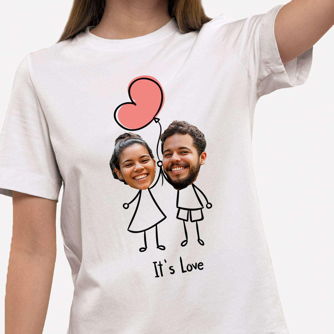 Camiseta Personalizada Casal Balão branca