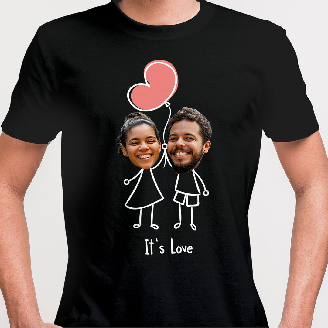 Camiseta Personalizada Casal Balão preta