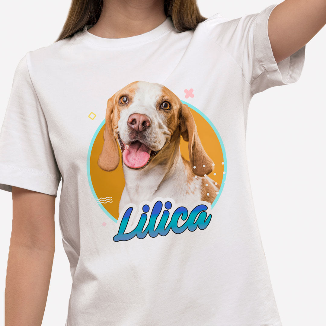 Camiseta Personalizada Pets com Circulo branca