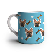 Caneca Personalizada com Foto do Seu Pet - Modelo Ossinho azul verso