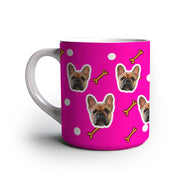 Caneca Personalizada com Foto do Seu Pet - Modelo Ossinho rosa verso