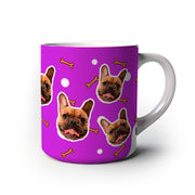 Caneca Personalizada com Foto do Seu Pet - Modelo Ossinho roxa frente