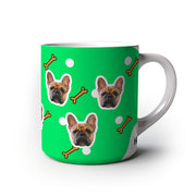 Caneca Personalizada com Foto do Seu Pet - Modelo Ossinho verde frente