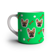 Caneca Personalizada com Foto do Seu Pet - Modelo Ossinho verde verso