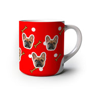 Caneca Personalizada com Foto do Seu Pet - Modelo Ossinho vermelha frente