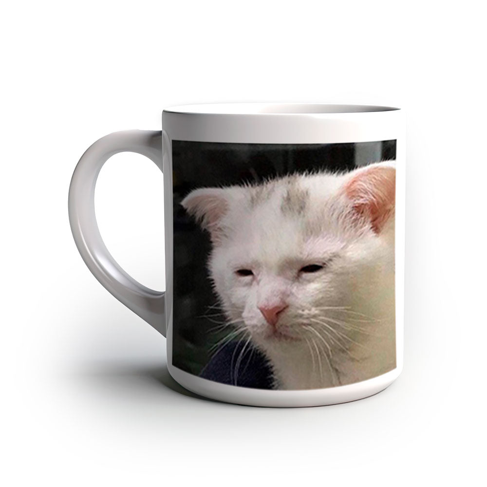 Caneca Divertida meme Gatinho Acordando