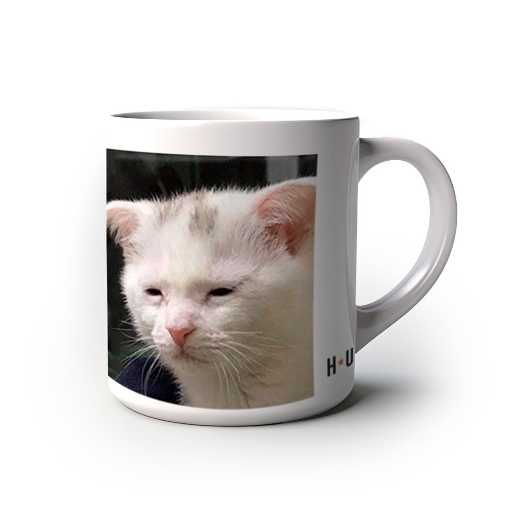 Caneca Divertida meme Gatinho Acordando