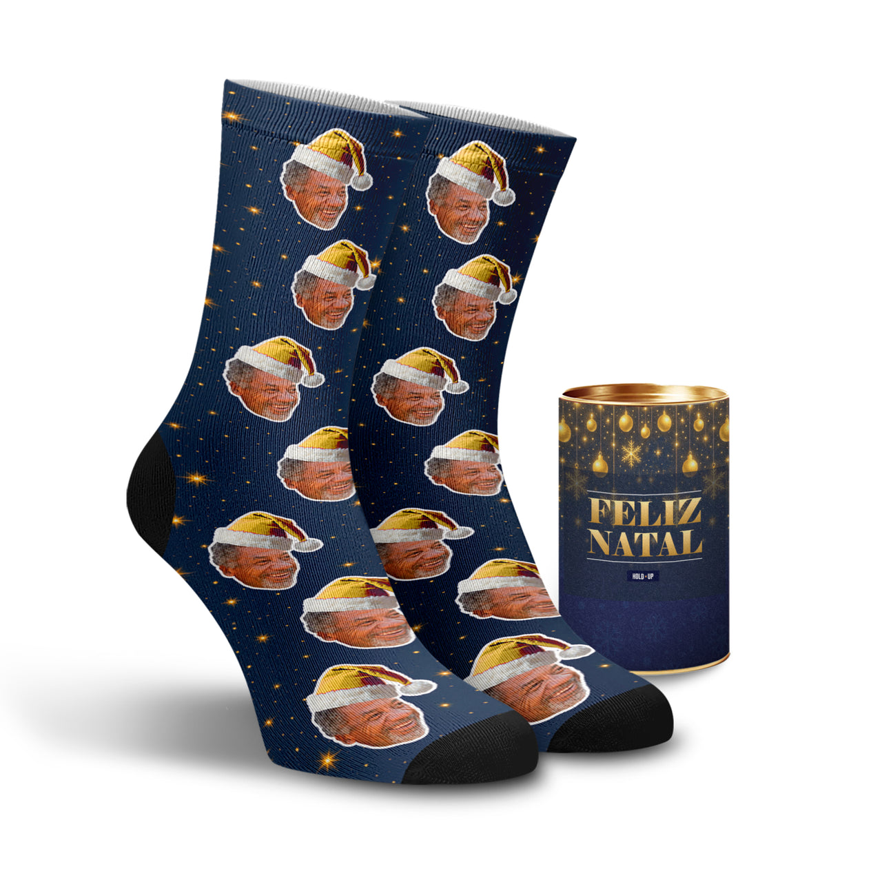 Meia Personalizada Kit Natal azul + Tubolata