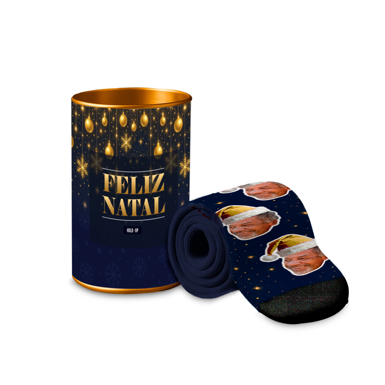 Meia Personalizada Kit Natal azul + Tubolata