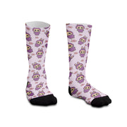 Meia Cano Alto Infantil Labubus Violeta