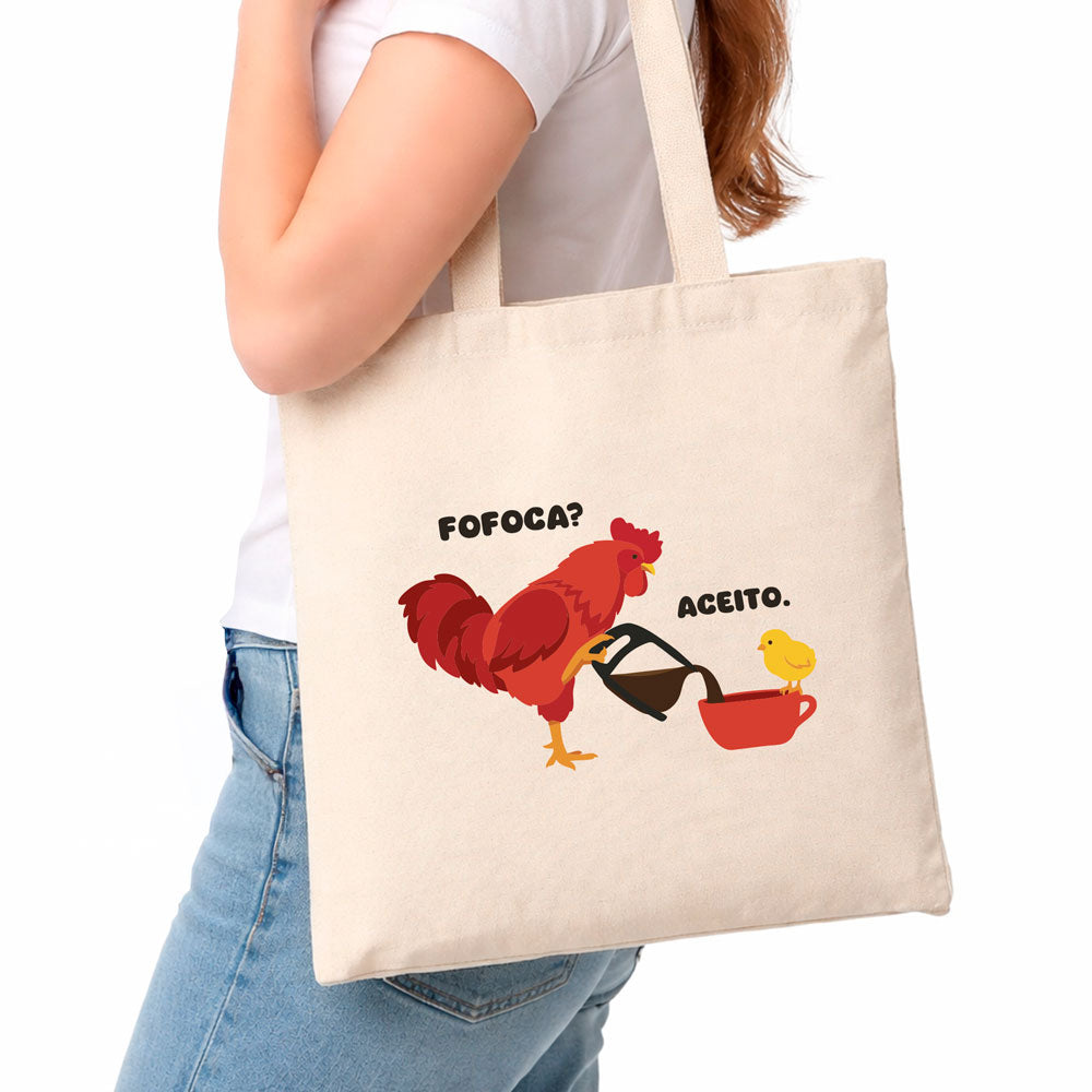 Eco Bag Estampada Fofoca? Aceito