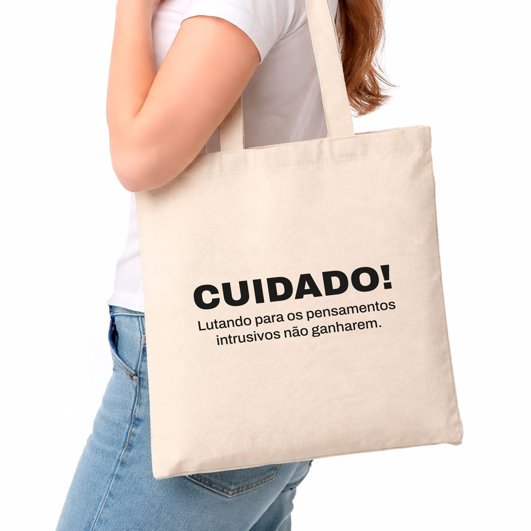 Eco Bag Estampada Frase, pensamentos intrusivos