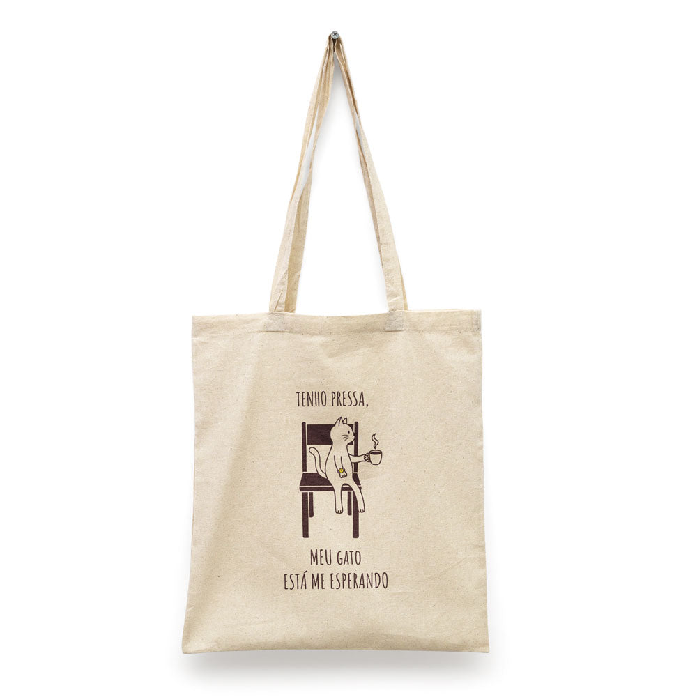Eco Bag Estampada Meu gato me espera