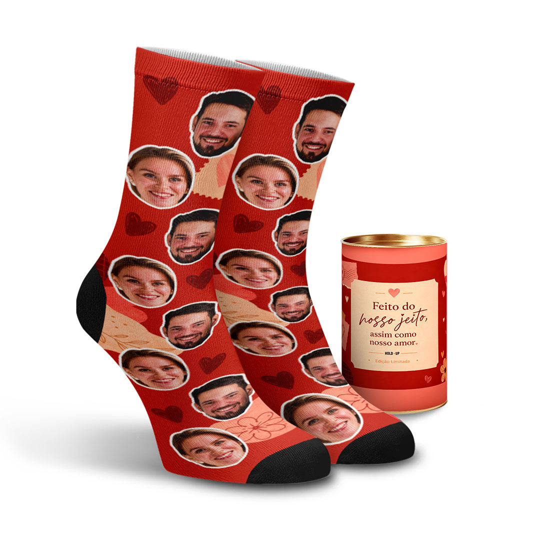 Meia Personalizada Nosso Jeito + Embalagem Exclusiva
