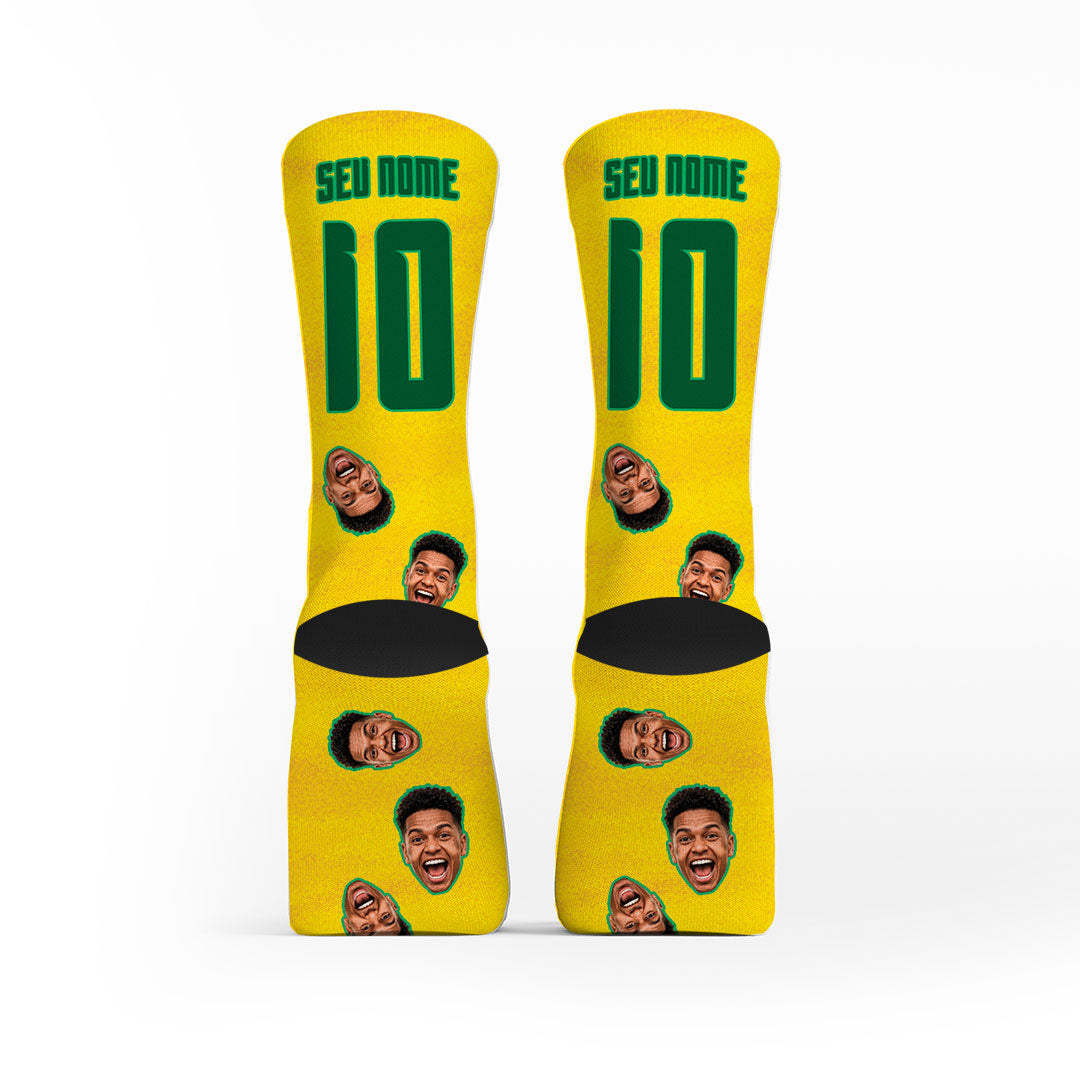 Meia Personalizada Jogador do Brasil