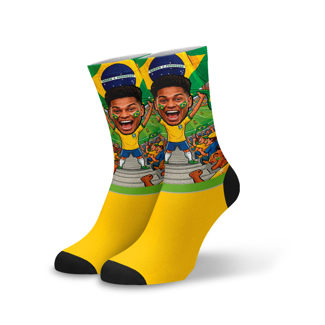 Meia Personalizada Torcedor do Brasil Fanático