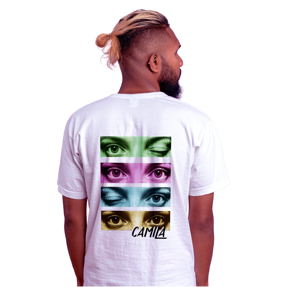 Camiseta Personalizada Olhos versão Colorida branca