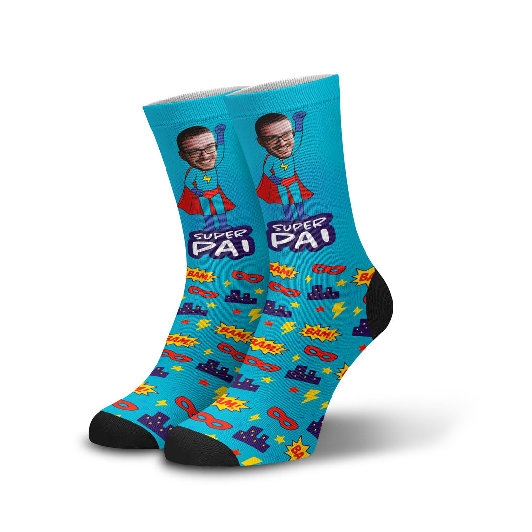 Meia Personalizada Super Heroi Pai