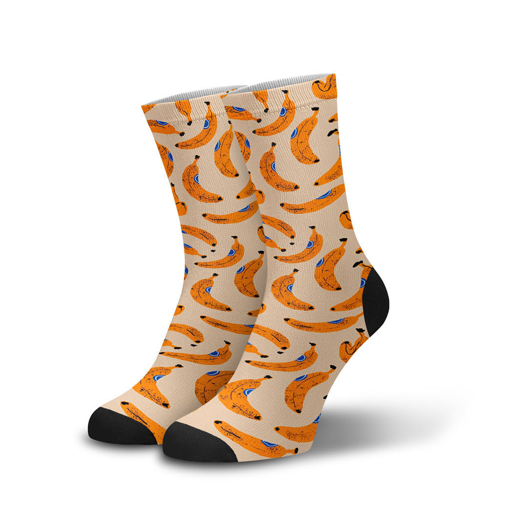 Meia Cano Alto Divertida Bananas