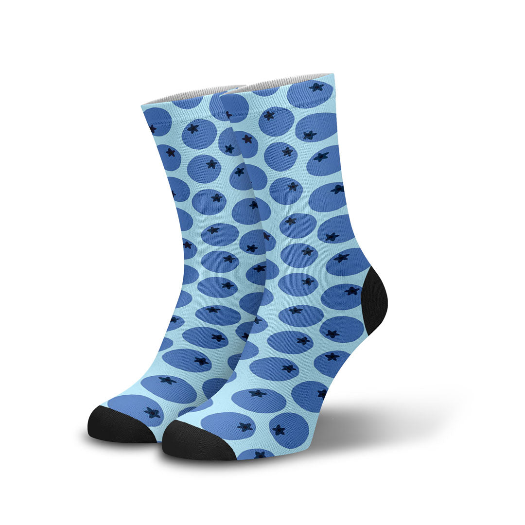 Meia Cano Alto Divertida Blueberry