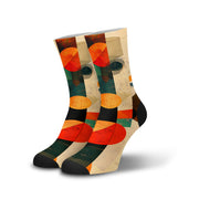 Meia Cano Alto Divertida Geométrica Mod2