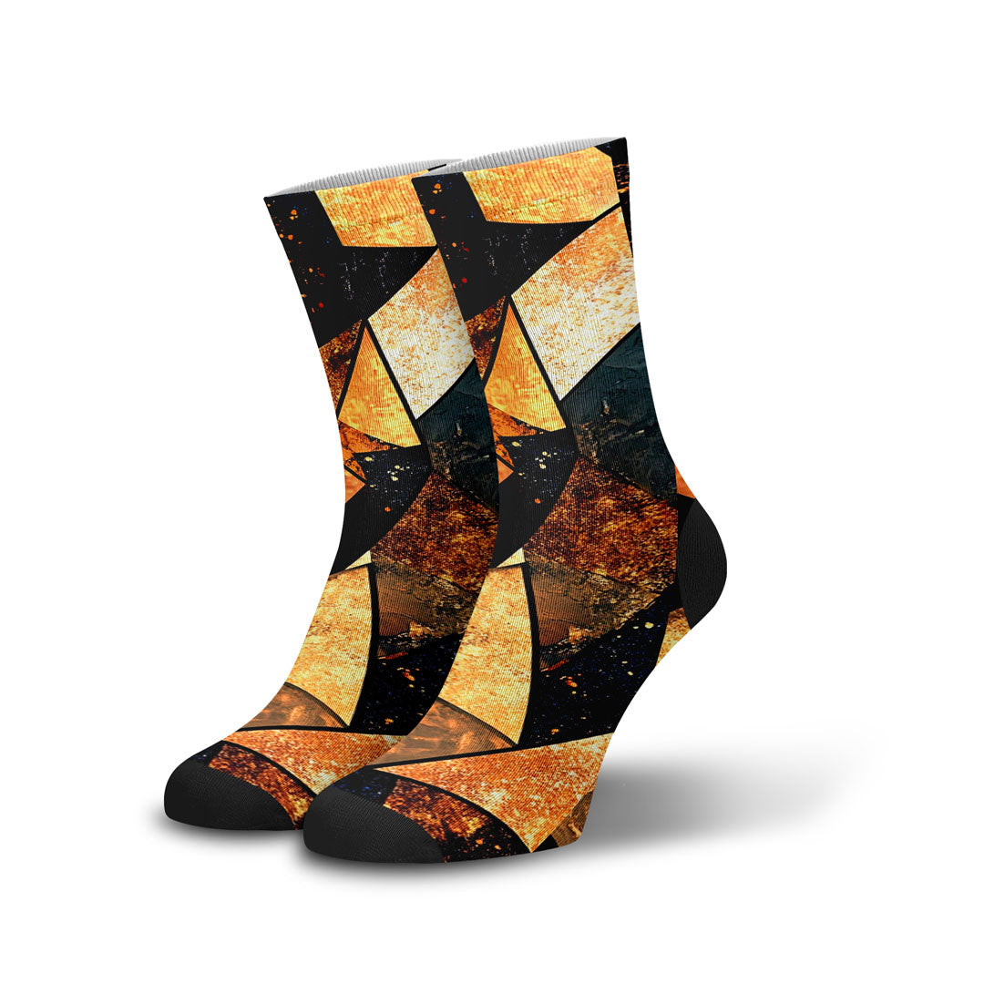 Meia Cano Alto Divertida Geométrica Mod4