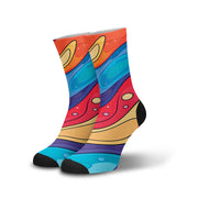 Meia Cano Alto Divertida Geométrica Mod6