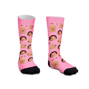 Meia Personalizada Infantil Capivara Rosa