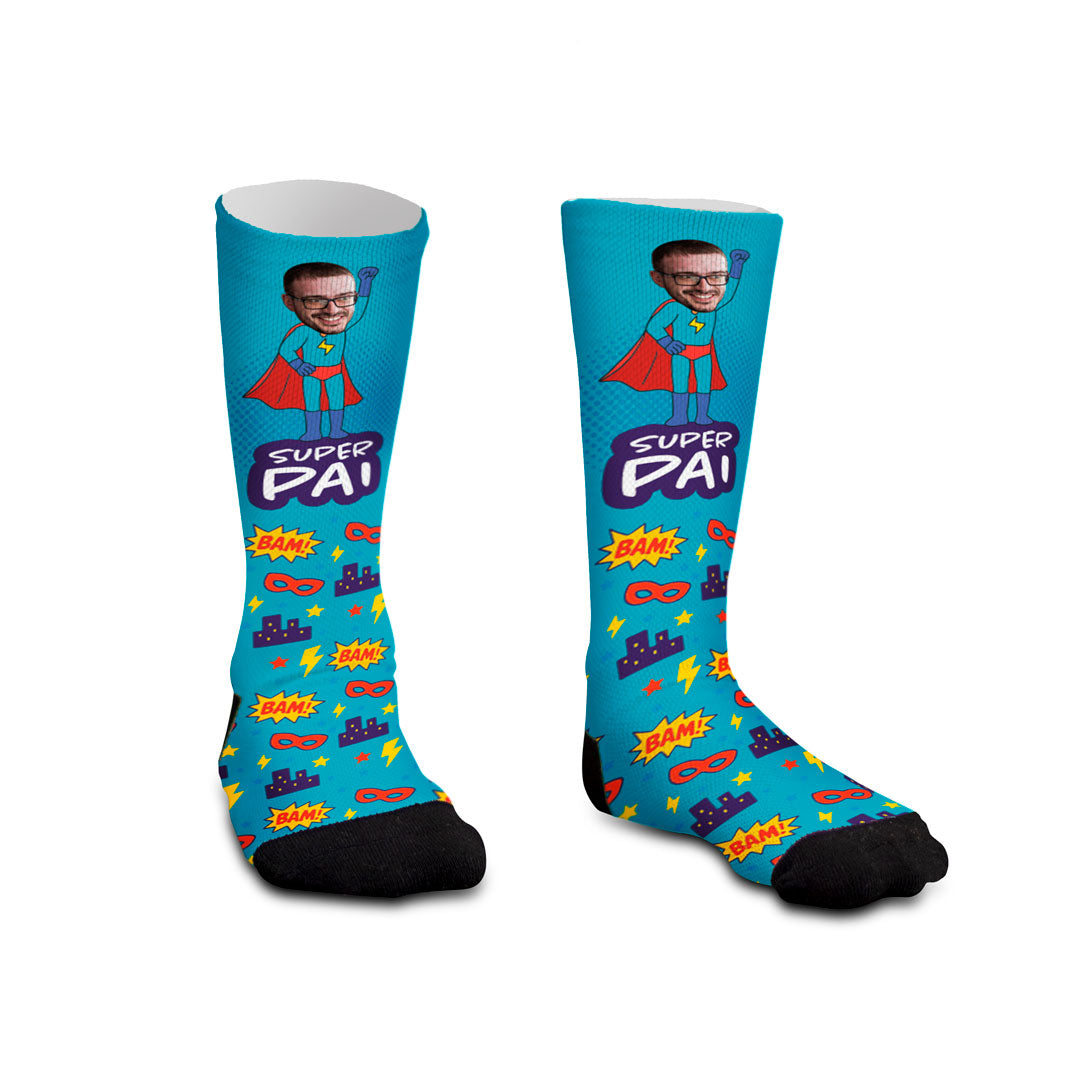 Meia Personalizada Infantil Super Pai