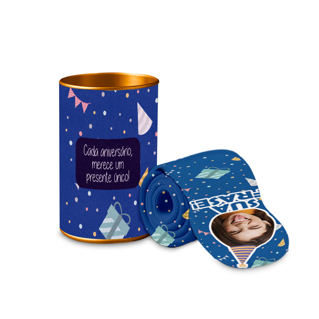 Meia Personalizada Kit Aniversário Azul + Tubolata Foto2