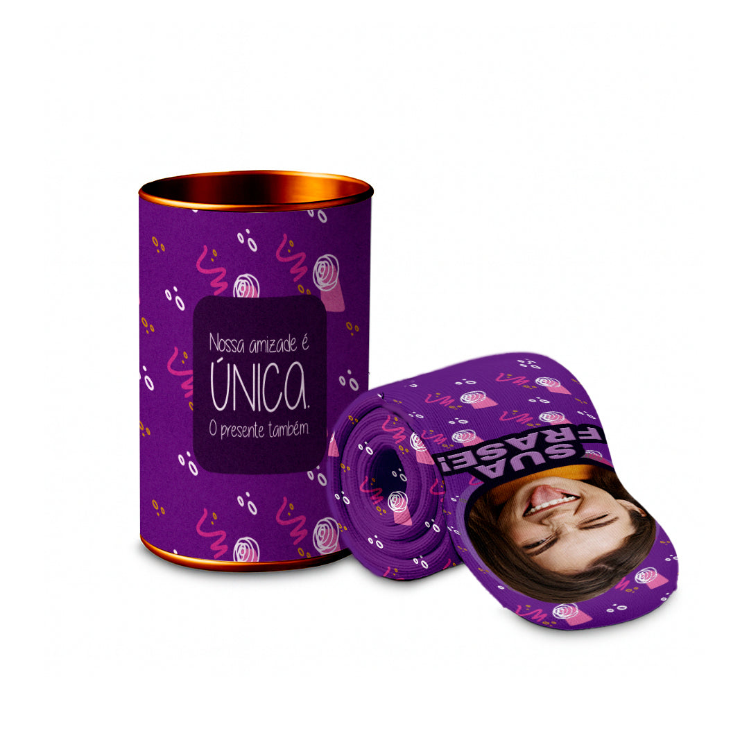 Meia Personalizada Kit Nossa Amizade Roxa + Tubolata Foto2