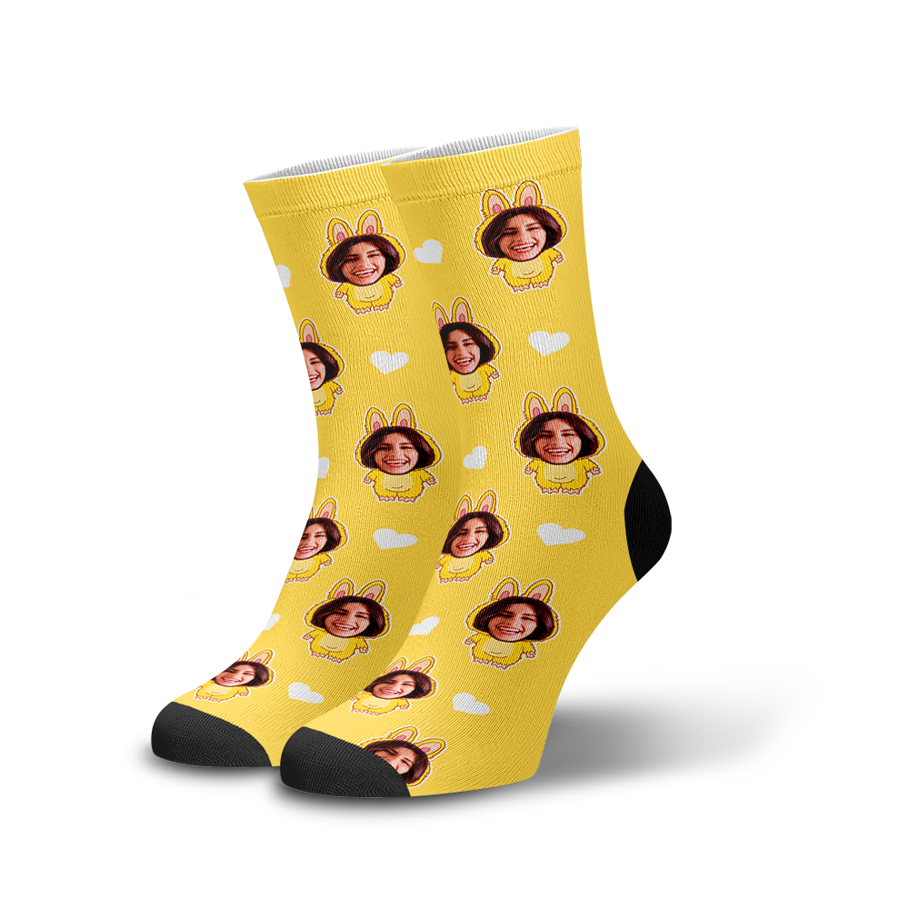 Meia Personalizada Labubu Amarela
