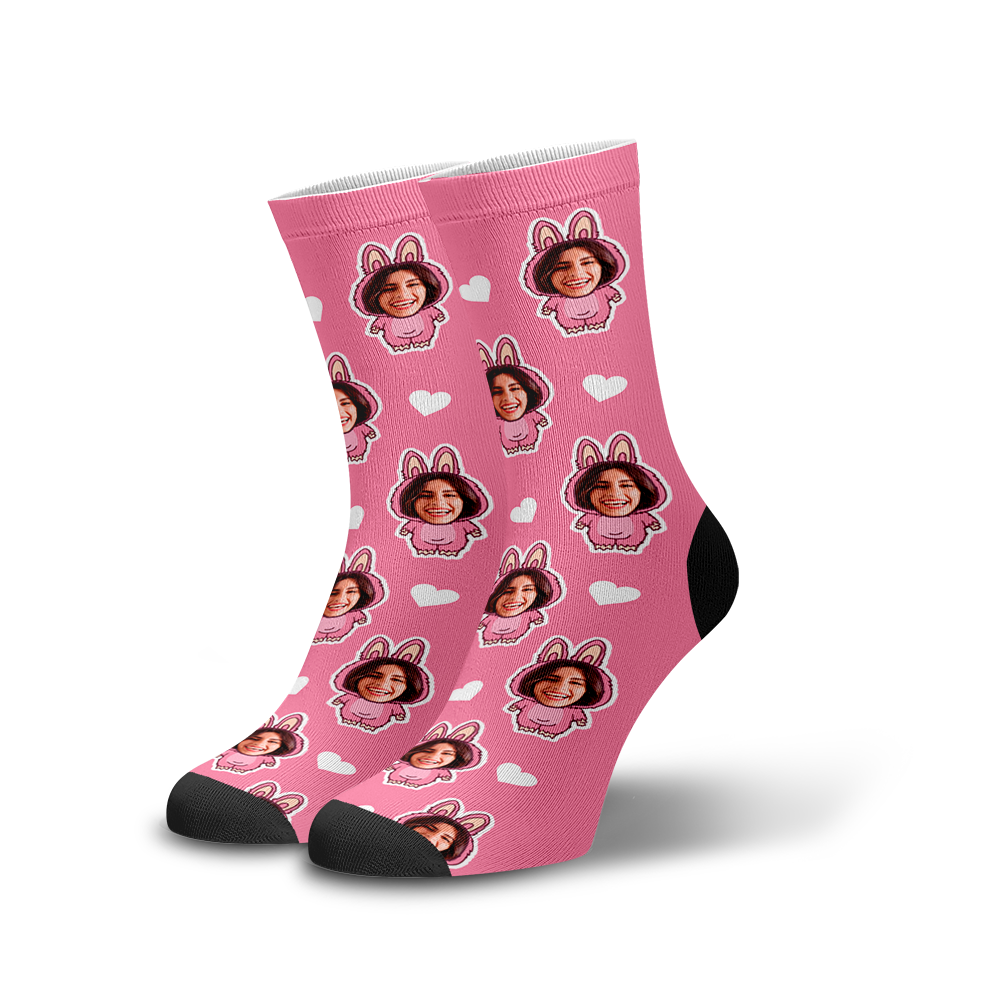 Meia Personalizada Labubu Rosa
