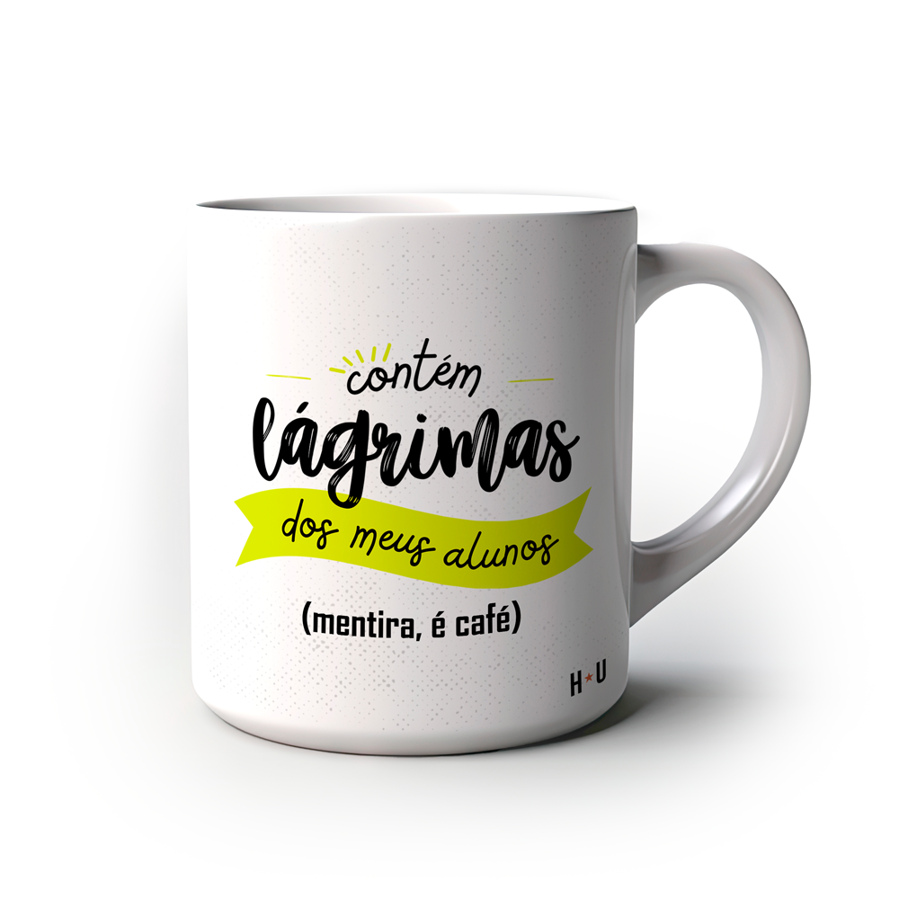 Caneca Divertida Contém Lagrimas dos meus alunos, Versão 2