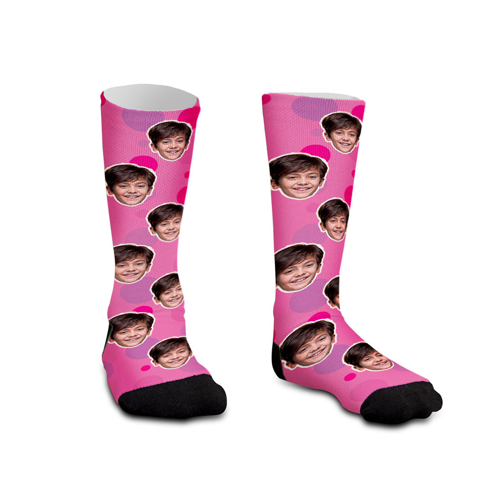 Meia Personalizada Infantil Bolhas rosa