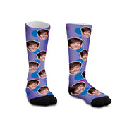 Meia Personalizada Infantil Bolhas roxo