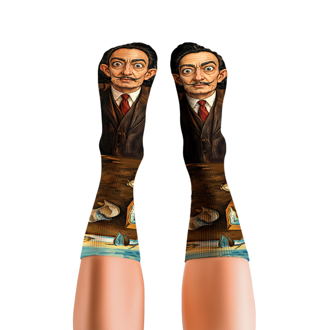 Meia Cano Alto Divertida Salvador Dali