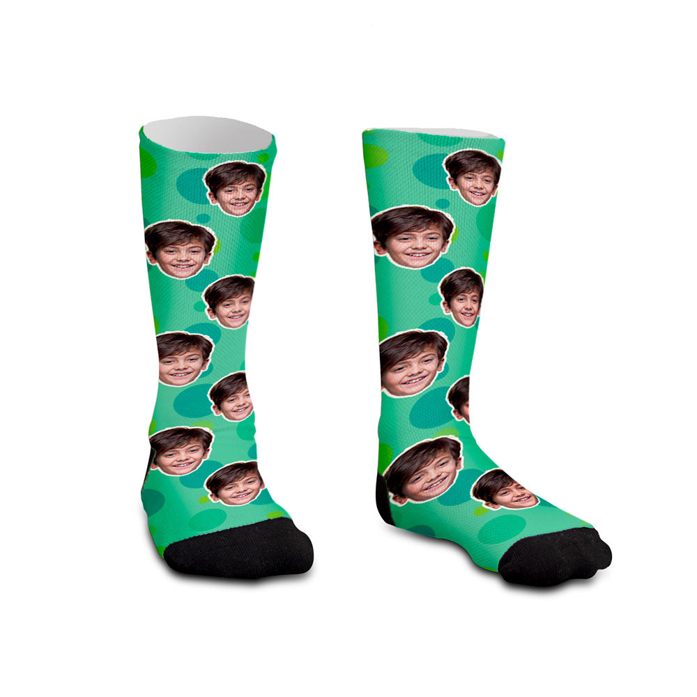 Meia Personalizada Infantil Bolhas verde