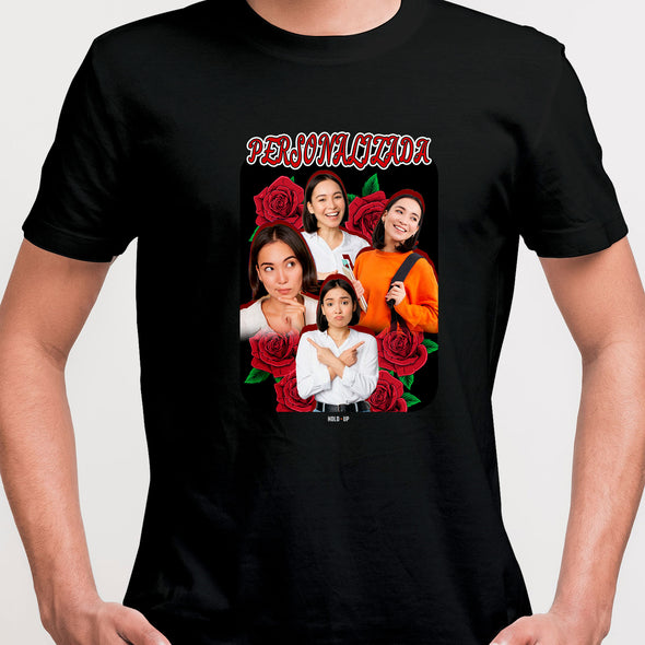 Camiseta Personalizadas Retro, Rosas e Fotos